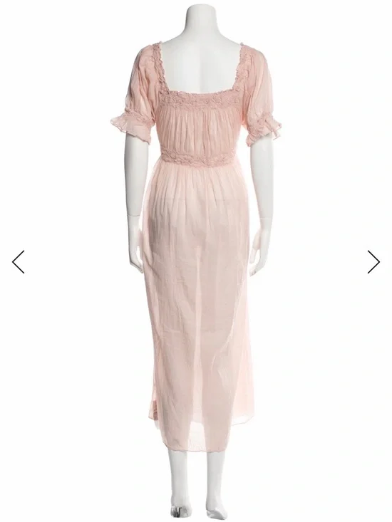 Doen Eclipse Blush Pink Midi Dress with Ruffle Trim - Picture 3 of 3